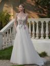 Romantisches Brautkleid mit floraler Stickerei & zarten Trägern SH-021